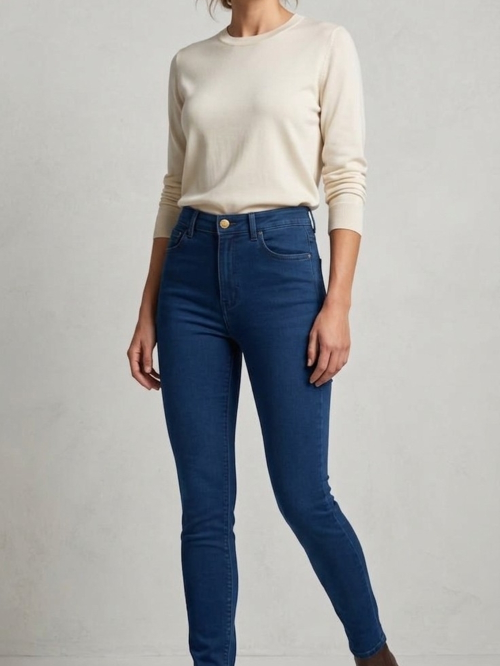 Lover Brand  High-Rise Skinny Jeans in Deep Blue